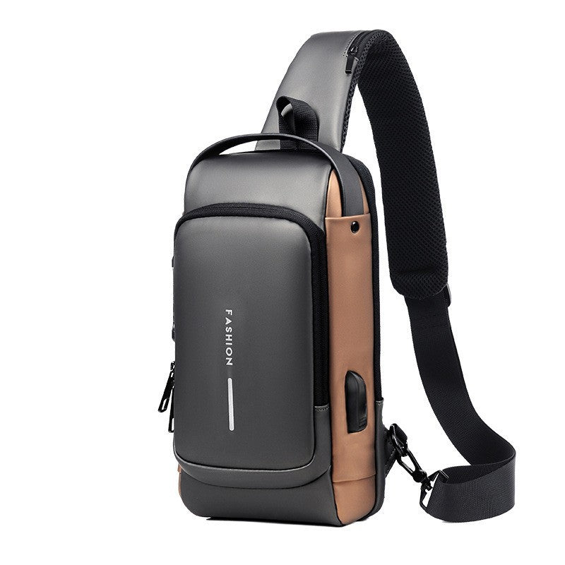 Men's Anti-Theft Chest Bag with Lock - Casual Shoulder Bag