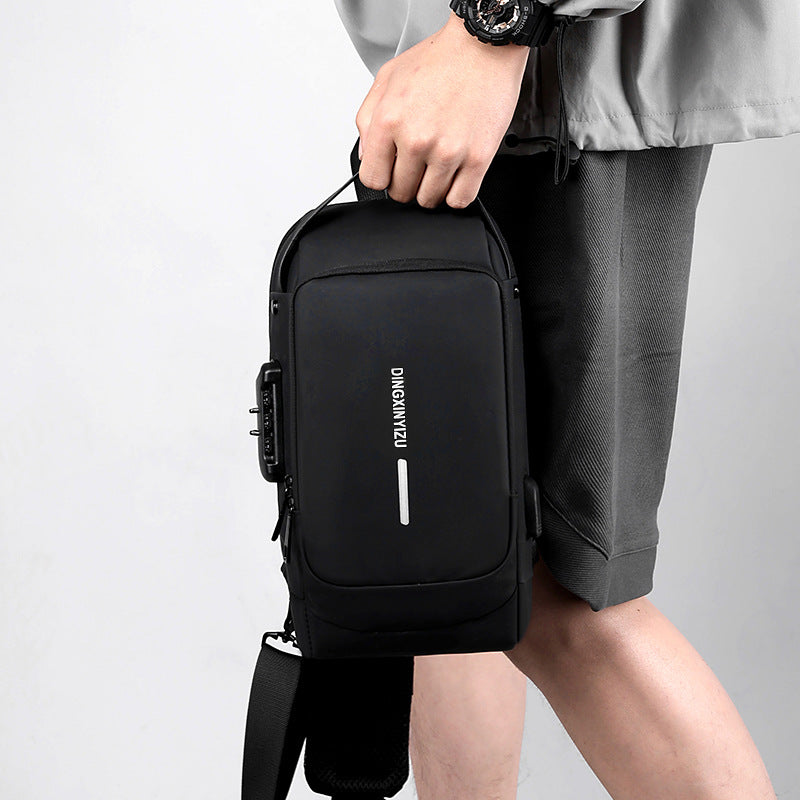 Men's Anti-Theft Chest Bag with Lock - Casual Shoulder Bag