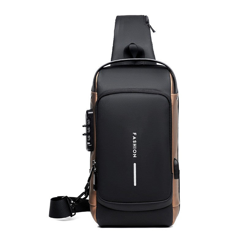 Men's Anti-Theft Chest Bag with Lock - Casual Shoulder Bag