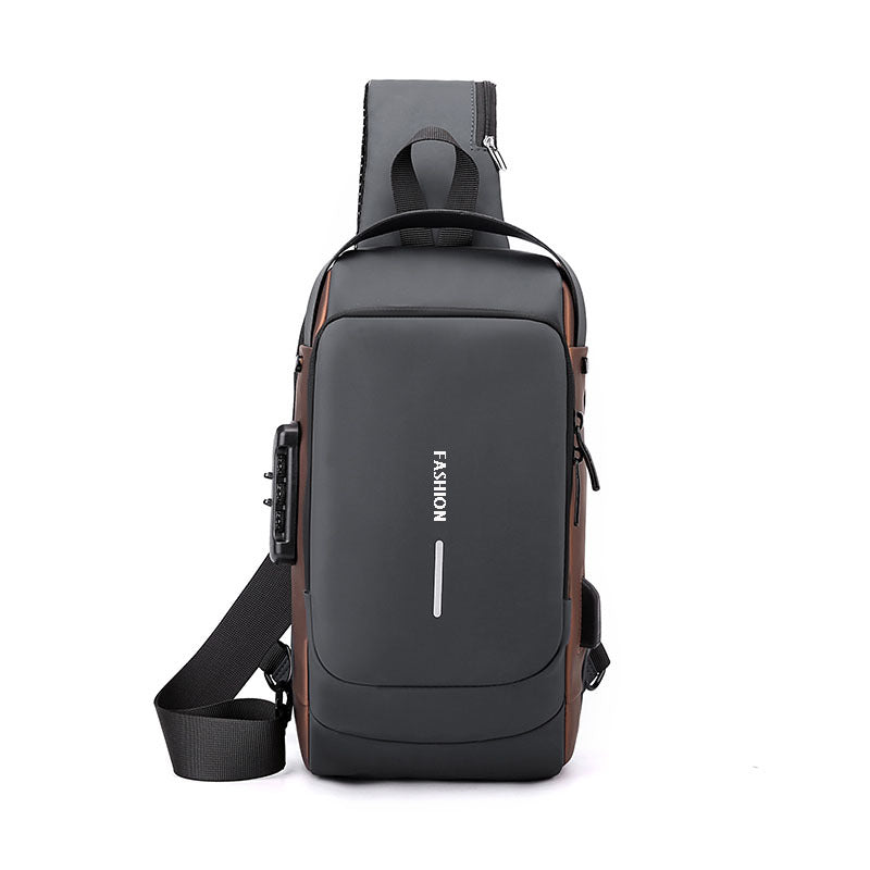 Men's Anti-Theft Chest Bag with Lock - Casual Shoulder Bag