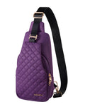 WATERFLY Small Crossbody Sling Backpack: Fashion Chest Crossbody Bag for Women Men Anti Theft Stylish Casual Daypack Trendy Travel Bags Purple