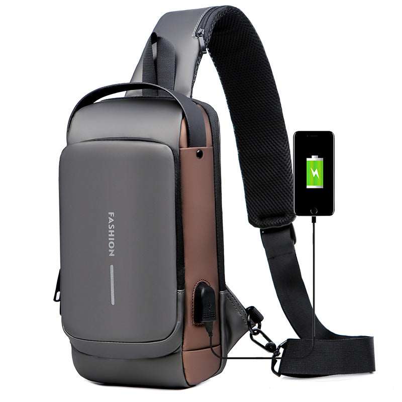 Men's Anti-Theft Chest Bag with Lock - Casual Shoulder Bag