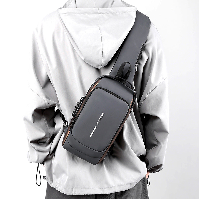 Men's Anti-Theft Chest Bag with Lock - Casual Shoulder Bag