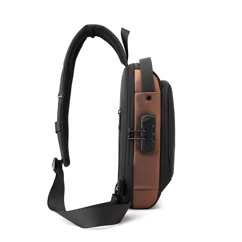 Men's Anti-Theft Chest Bag with Lock - Casual Shoulder Bag